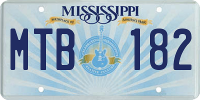 MS license plate MTB182