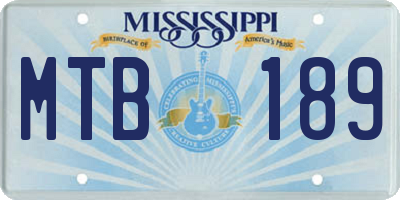 MS license plate MTB189