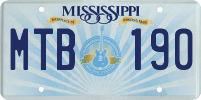 MS license plate MTB190