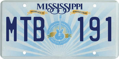 MS license plate MTB191