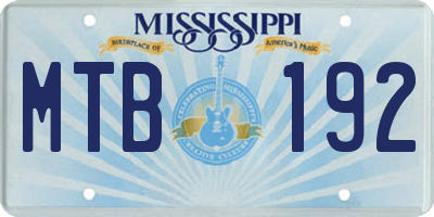 MS license plate MTB192