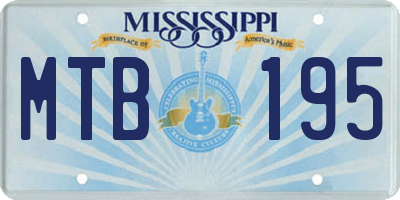 MS license plate MTB195