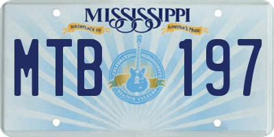 MS license plate MTB197