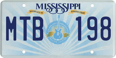 MS license plate MTB198