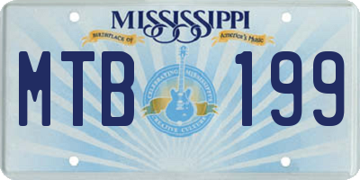 MS license plate MTB199