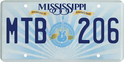 MS license plate MTB206