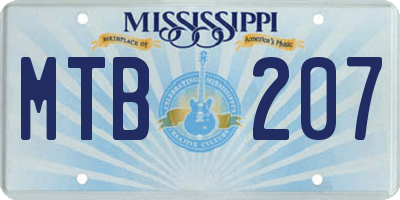 MS license plate MTB207