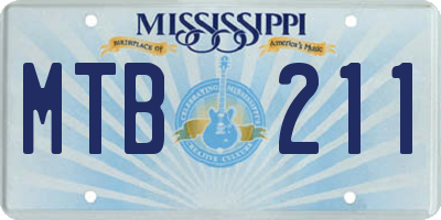 MS license plate MTB211