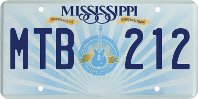 MS license plate MTB212