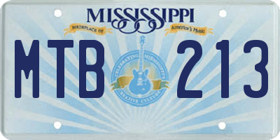 MS license plate MTB213