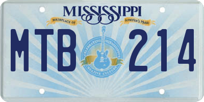 MS license plate MTB214