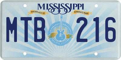 MS license plate MTB216