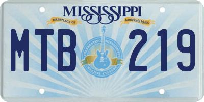 MS license plate MTB219