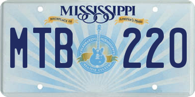 MS license plate MTB220