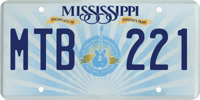 MS license plate MTB221
