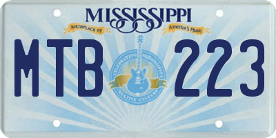 MS license plate MTB223