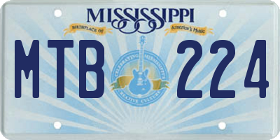 MS license plate MTB224