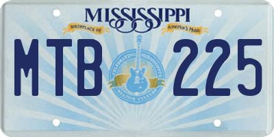 MS license plate MTB225