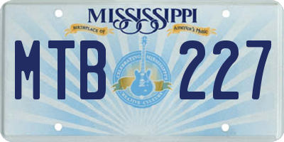 MS license plate MTB227