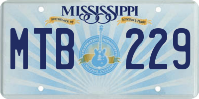 MS license plate MTB229