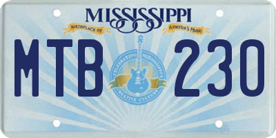 MS license plate MTB230