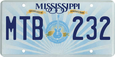 MS license plate MTB232