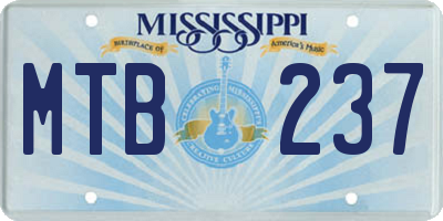 MS license plate MTB237