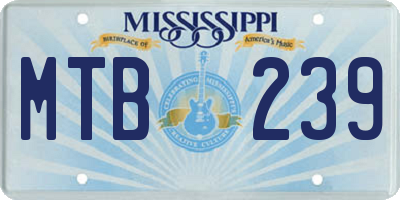MS license plate MTB239