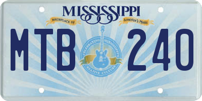 MS license plate MTB240
