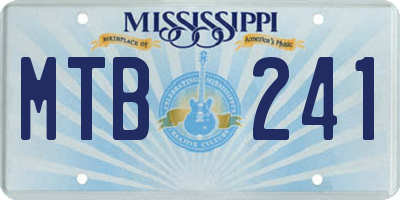 MS license plate MTB241