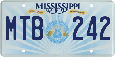 MS license plate MTB242