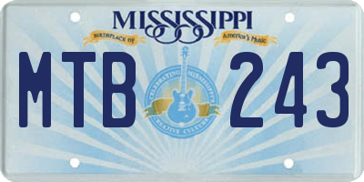 MS license plate MTB243