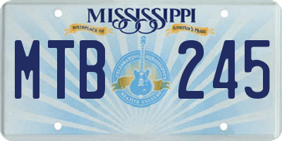 MS license plate MTB245