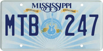 MS license plate MTB247
