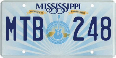 MS license plate MTB248