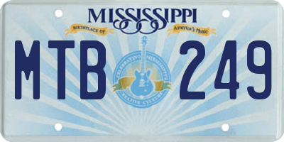 MS license plate MTB249