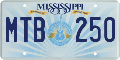 MS license plate MTB250