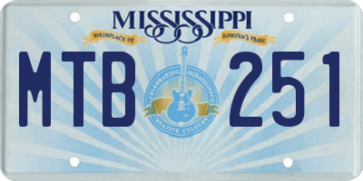 MS license plate MTB251