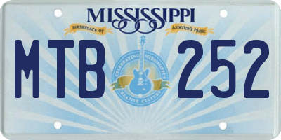 MS license plate MTB252
