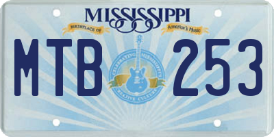 MS license plate MTB253