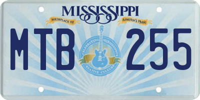 MS license plate MTB255