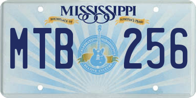 MS license plate MTB256