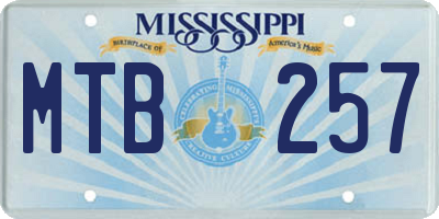 MS license plate MTB257