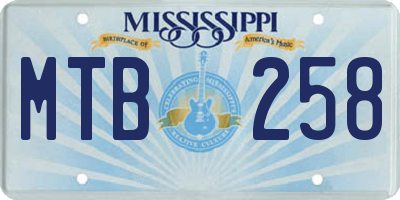 MS license plate MTB258