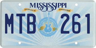 MS license plate MTB261