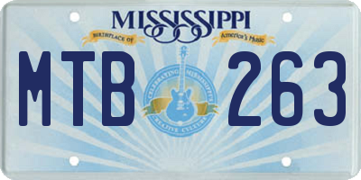 MS license plate MTB263