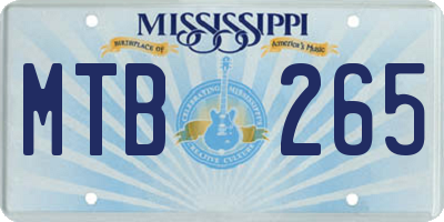 MS license plate MTB265