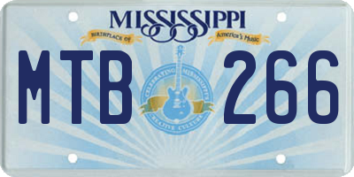 MS license plate MTB266