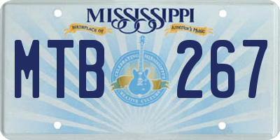 MS license plate MTB267