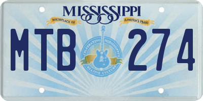 MS license plate MTB274